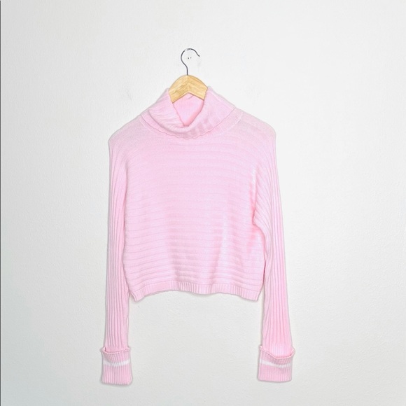 Lovers + Friends Sweaters - Lovers & Friends Soft Pink Cropped Turtleneck